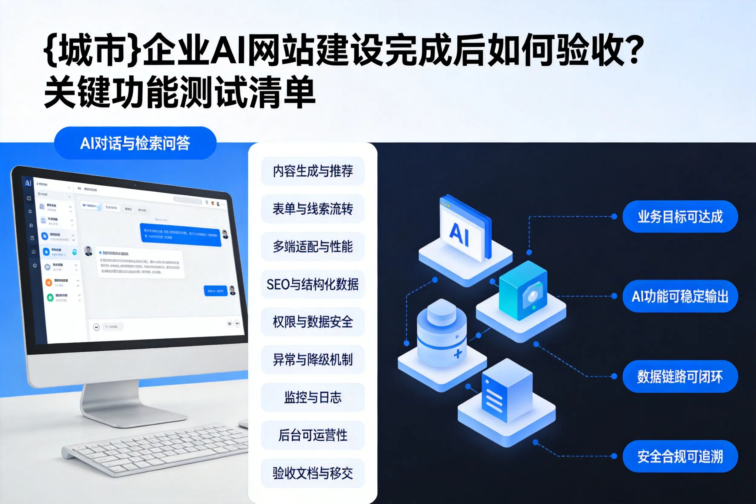 文昌企业AI网站建设完成后如何验收?关键功能测试清单