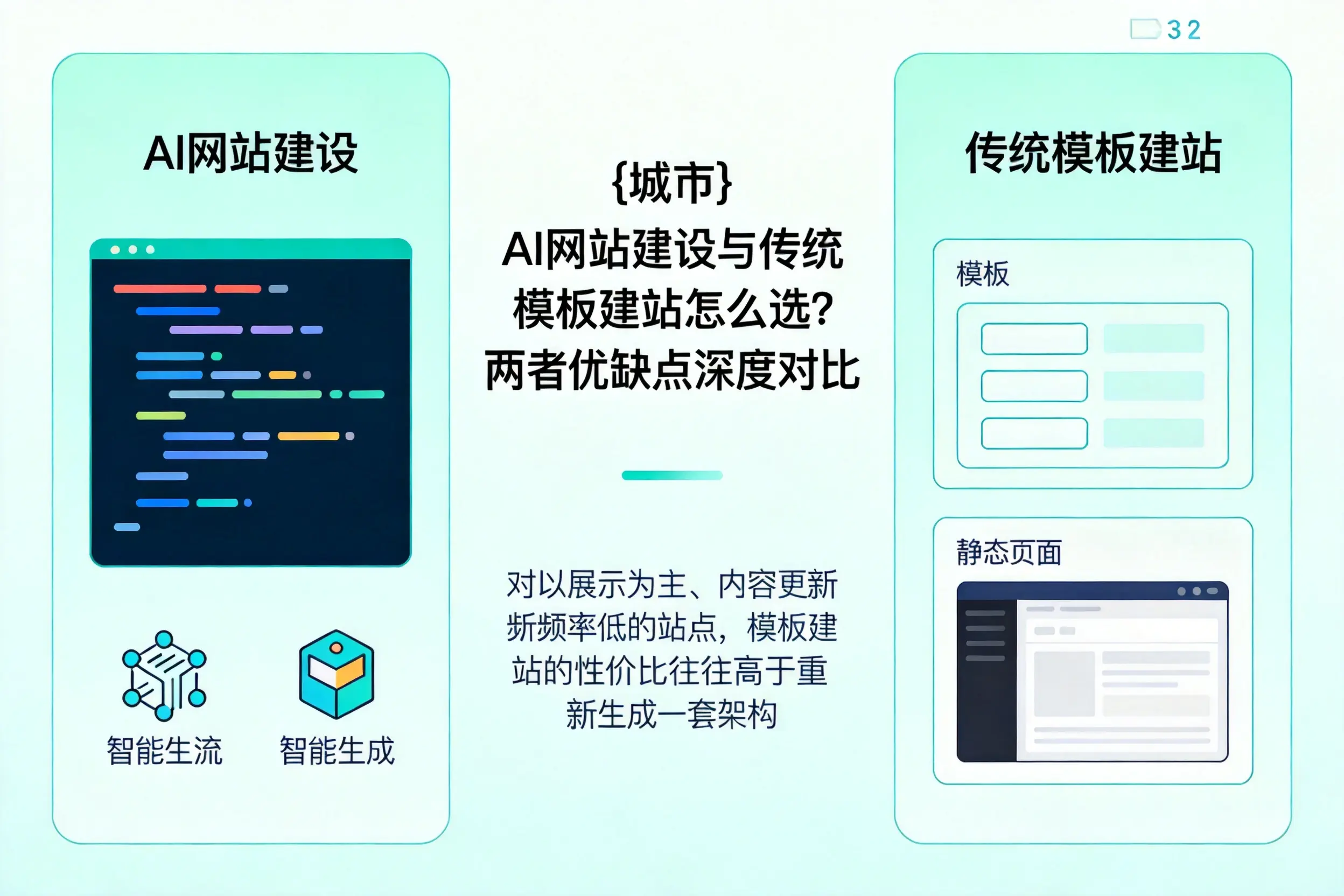 文昌AI网站建设与传统模板建站怎么选?两者优缺点深度对比
