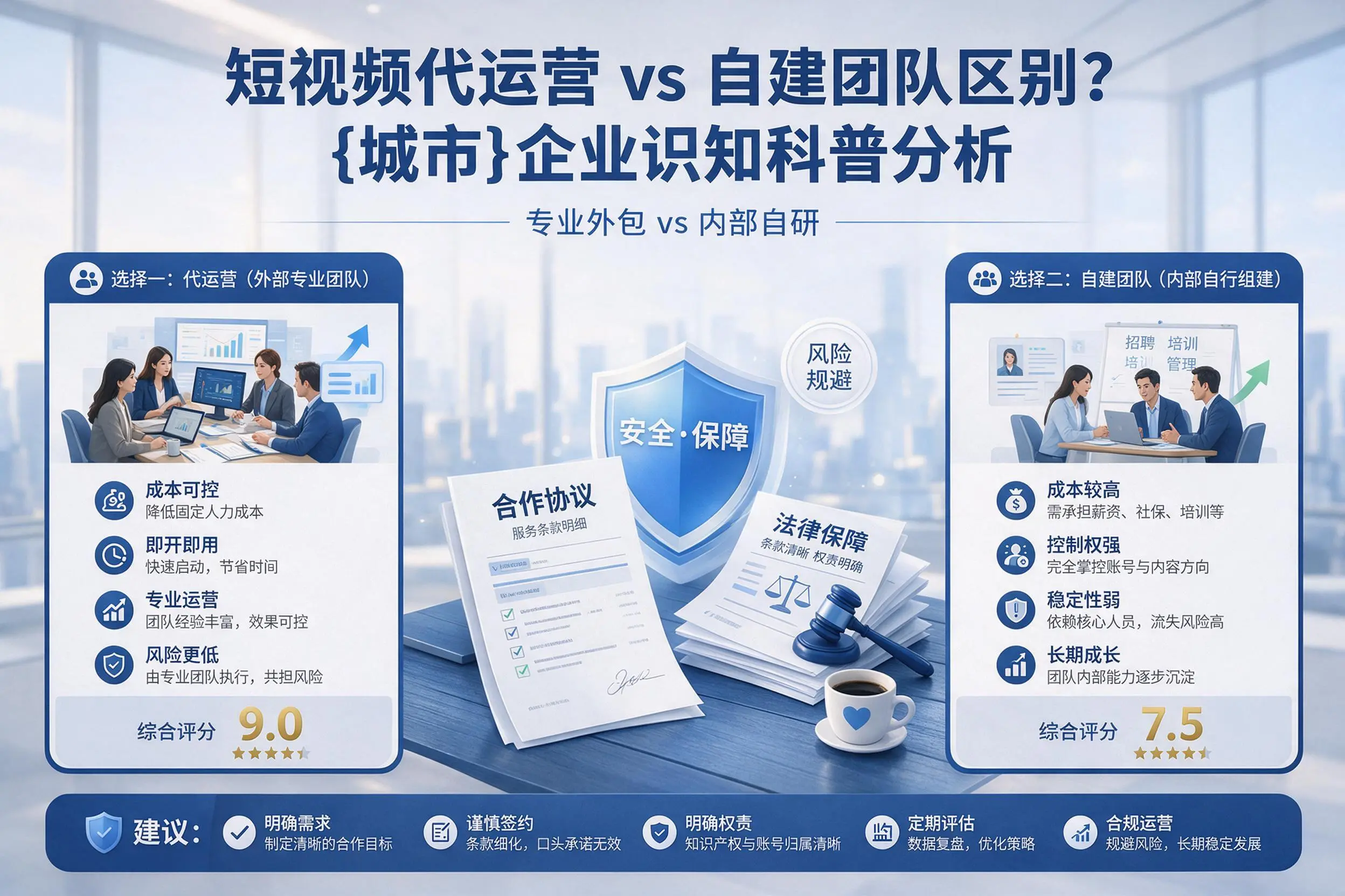 短视频代运营与自建团队区别？文昌企业认知科普分析