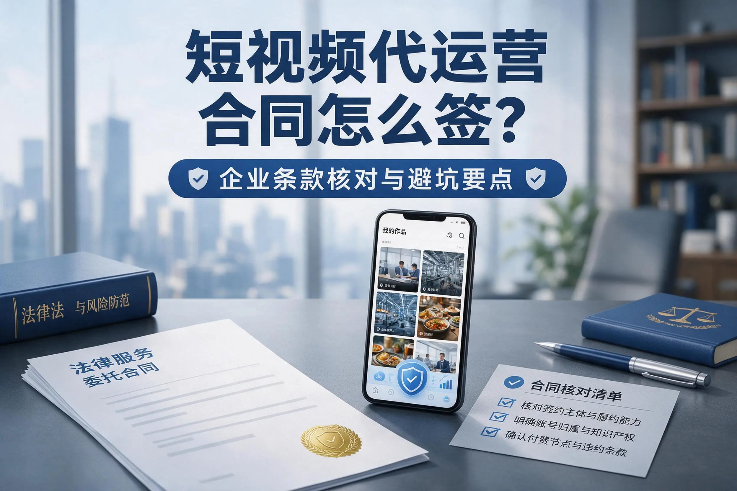 短视频代运营合同怎么签?文昌企业条款核对与避坑要点