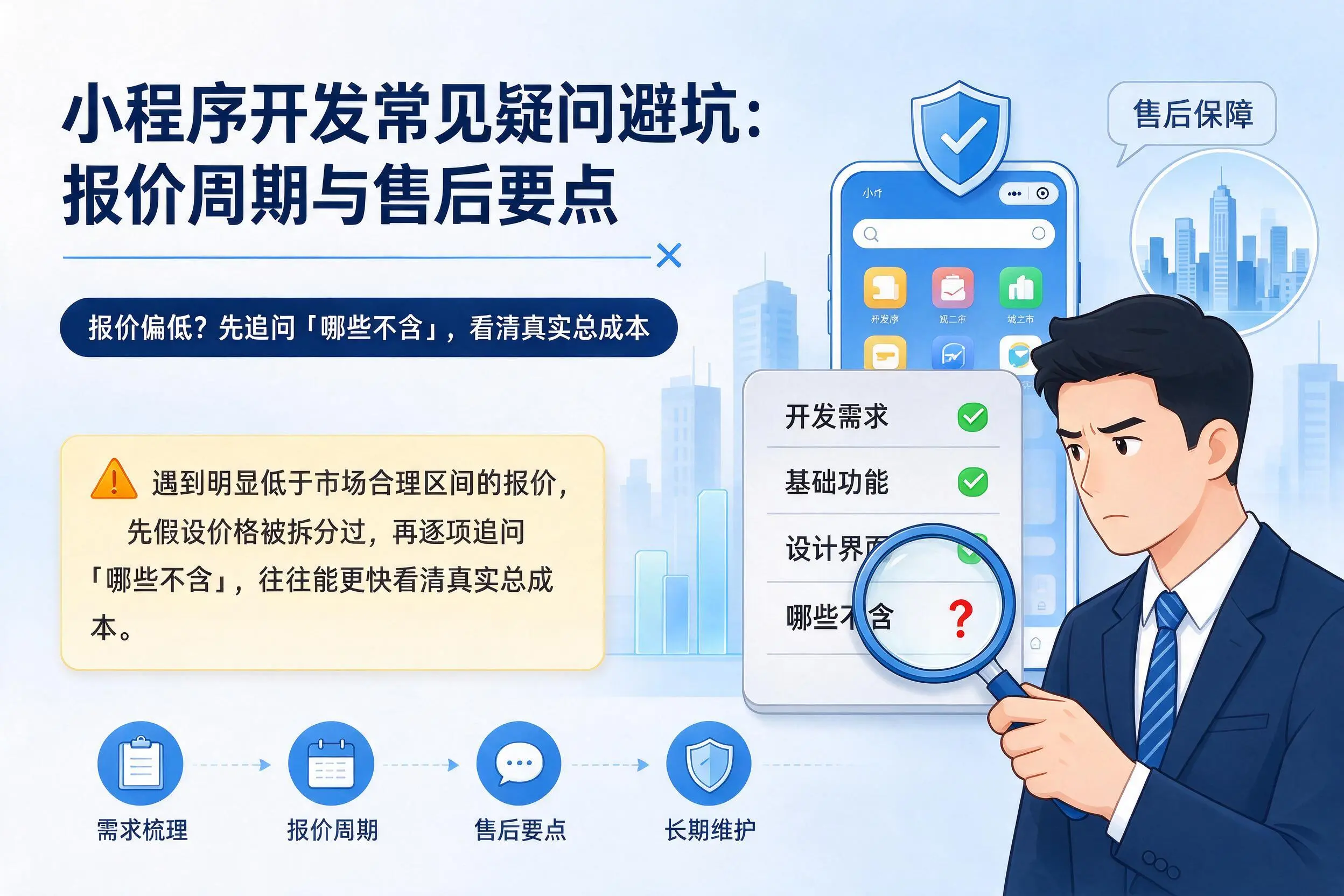 文昌小程序开发常见疑问避坑：报价周期与售后要点