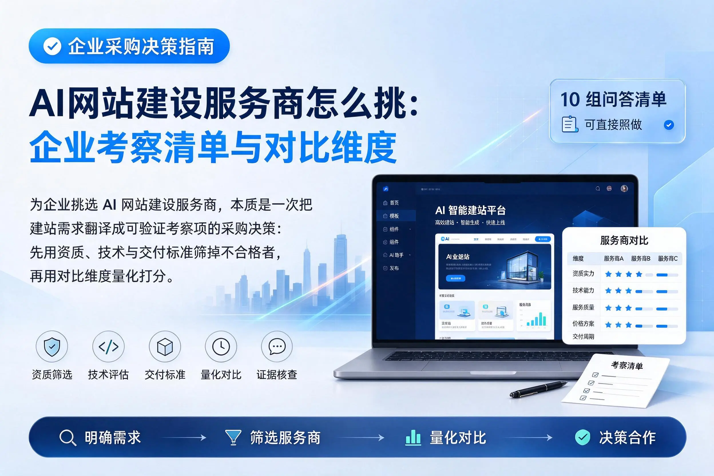 AI网站建设服务商怎么挑：文昌企业考察清单与对比维度