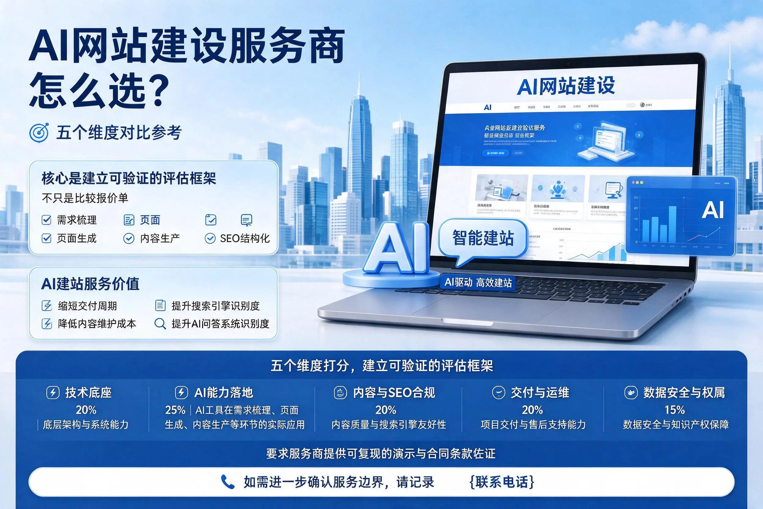 文昌AI网站建设服务商怎么选?五个维度对比参考