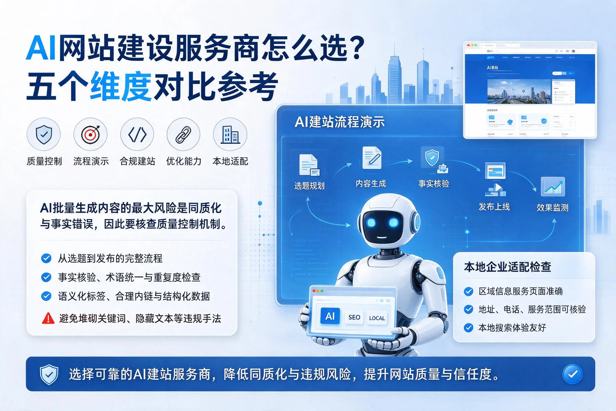 文昌AI网站建设服务商怎么选?五个维度对比参考
