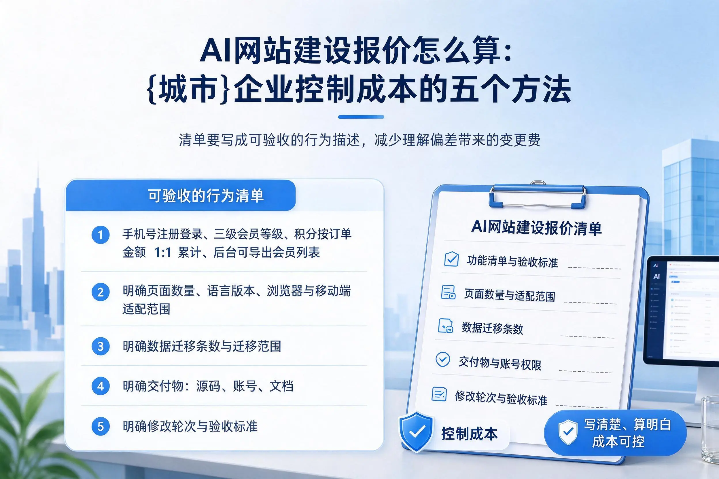 AI网站建设报价怎么算:文昌企业控制成本的五个方法